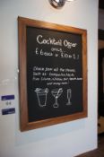 * 2 x Oak effect Framed Black Boards and a Black Framed Black Board. This lot is located in the