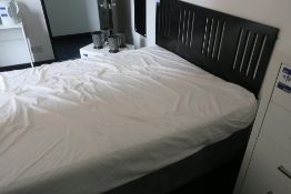 * Double Bed with Mattress and Dark Wood Headboard. This lot is located in Room 203. Buyer's must