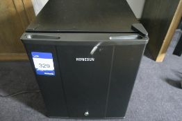 * Home Sun Mini Fridge. This lot is located in Room 204. Buyer's must bring sufficient labour to