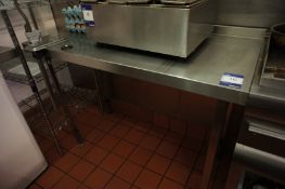 * Stainless Steel Preparation Table (1200 x 600mm) fitted with Commercial Can Opener. This lot is