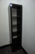 * Dark Oak effect 5 Compartment open fronted Shelving Unit. This lot is located outside office.