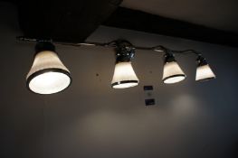 * 9 x Chrome/Glass Wall Lights and 4 Chrome/Glass Light Bars. This lot is located in the Dining