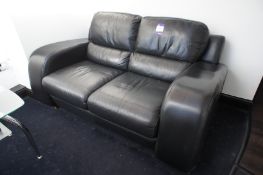 * Leather Two Seater Sofa. This lot is located in the Conservatory.