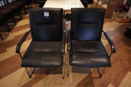 * 2 Chrome/Leather effect Air Chairs. This lot is located in the Dining Room. Buyers must bring