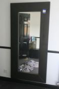 * Large Oak Wall Mirror and ''Ward 24'' Artwork. This lot is located in Room 204. Buyer's must bring