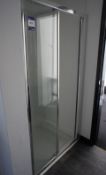 * Bathroom Suite comprising Shower Tray and Screen, Sink and Illuminated Bathroom Mirror. This lot