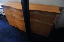 * Beech effect Wave Fronted Single Drawer, 4 Cupboard Dining Room Side Board (1700 x 540mm) This lot