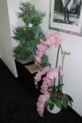 * 2 x Artificial Potted Shrubs, Artificial Potted Plant. This lot is located in Corridor 200.