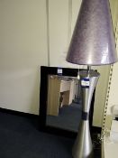 Dialight G627 floor lamp with black framed mirror