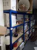 3 bays of racking and contents to include various light & lamp shades