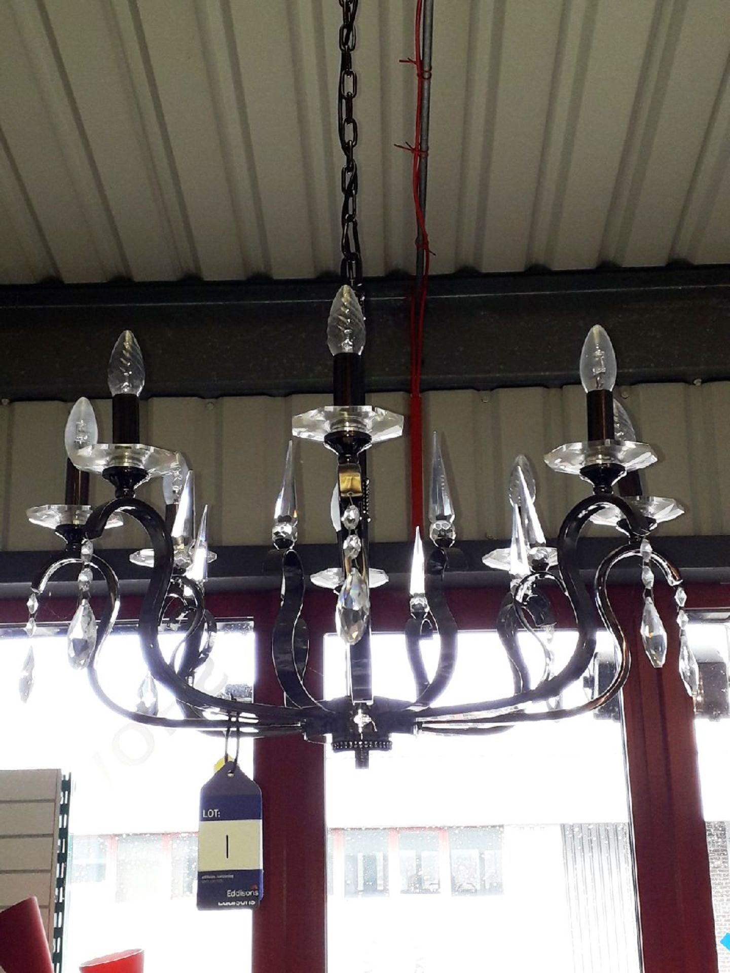 8 Light chandelier - Black Approx. 70cm diameter