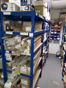 3 bays of racking and contents to include quantity of tube lighting, lightbulbs and ceiling lights