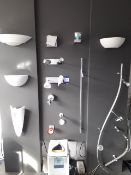 Contents of display wall to include various ceiling and uplights