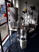 Quantity of 6 x floor lamps, 4 x table lights and 1 x rattan effect chair