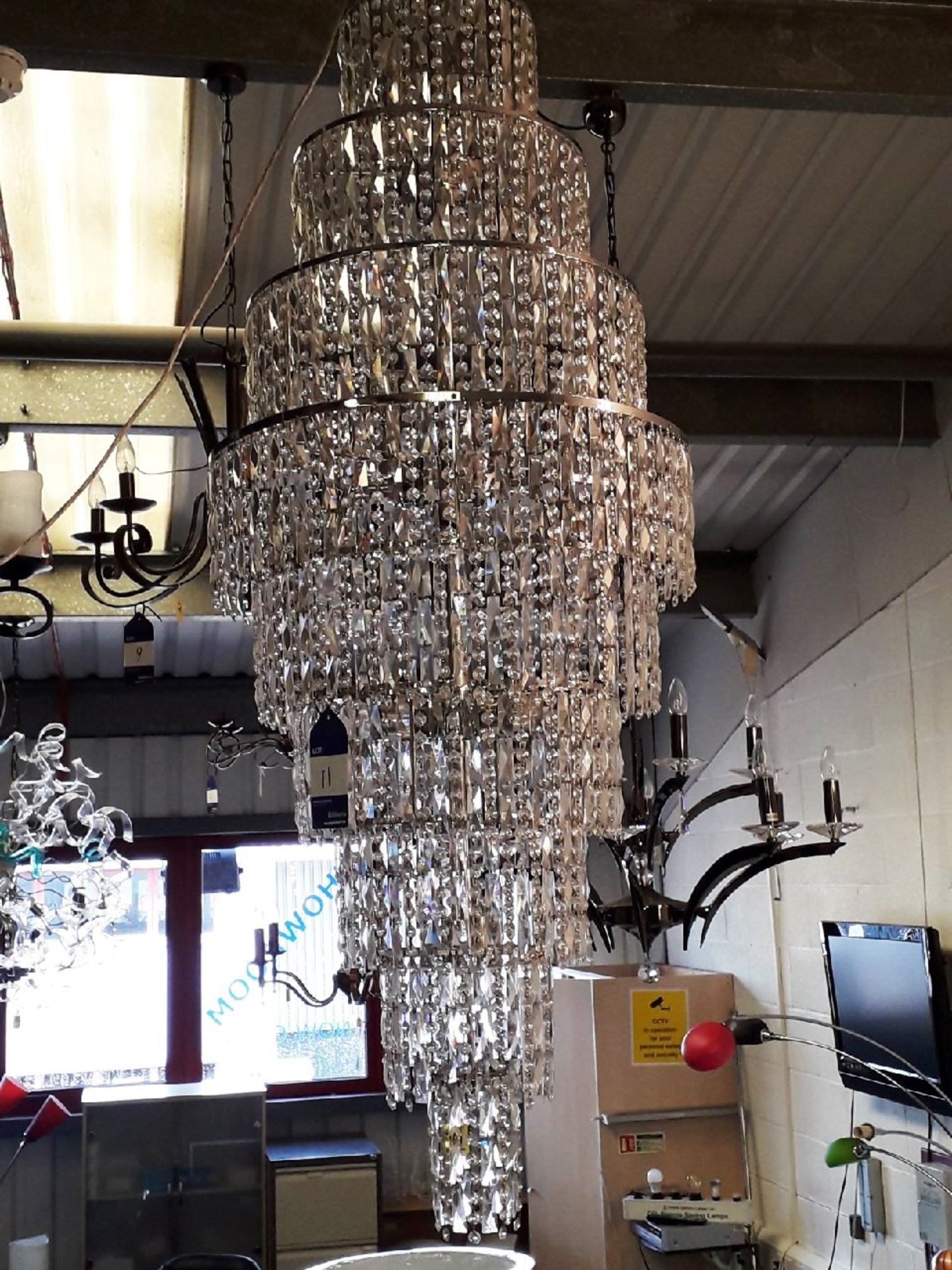 10 tier 24 light crystal chandelier Approx. 170cm