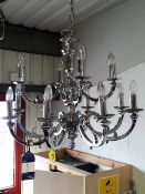 12 Light chandelier – Chrome Approx. 65cm diameter