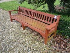 * Large Wood OutDoor Bench approx 2500 Long. This lot is located Outside