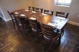 * 2 x Dining room Tables 1200 x 700 with 8 Ladder Backed Chairs. This lot is located in the