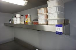 * 2 x Stainless Steel Wall Mounted Shelves. This lot is located in the Step Down Prep Area and the