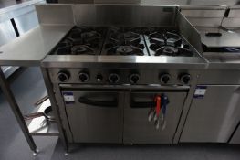 * Cobra 6 Burner Kitchen Range with Double Oven Door - Gas. This lot is located in the Main Kitchen