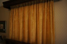 * 4 x Leaf Design Bedroom Curtains with Pelmet and Swags. This lot is located in Bedroom Love