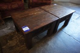 * 2 x Antique effect Coffee Tables, 600 x 600, This lot is located in the Small Bar Off Kitchen (Old