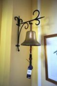 * Wall Mounted Brass Bell. This lot is located in the Reception Area.
