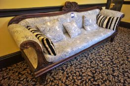 * 3 Seater Antique Upholstered Sofa. This lot is located in the Marble Room