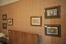 * 7 x Framed/Glazed Prints depicting Bedroom/Living Room Scenes. This lot is located in Bedroom Lee