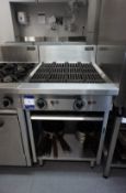 * Cobra Double Burner Gas Griddle with Under Shelf - Gas. This lot is located in the Main Kitchen