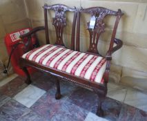 * Antique Part Upholstered Bench Seat/Sofa. This lot is located in the Marble Room