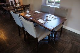 * 2 x Dining Room Tables 700 x 700 and 4 Upholstered Chairs. This lot is located in the Restaurant