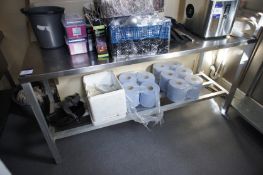 * 1800 x 600 Stainless Steel Preparation Table. This lot is located in the Small Prep Area Between