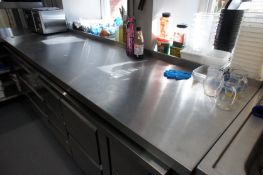 * Stainless Steel Preperation Table 2400 x 750mm. This lot is located in the Main Kitchen