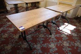 * 2 x Oak effect Bistro Tables 700 x 1200. This lot is located in the Morning Room