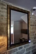 * Large Wall Mounted Mirror, Copper Themed. This lot is located in the Restaurant