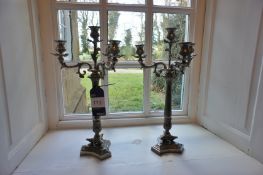 * 2 x Antique Metal Candle Sticks. This lot is located in the Reception Area
