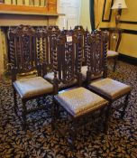* 5 Antique Spindle Backed Part Upholstered Dining Chairs. This lot is located in the Marble Room