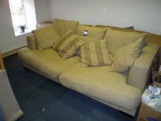 * Large 3 Seater Hessian Sofa. This lot is located in the Upstairs Office