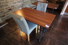 * Dining Room Table 1200 x 700 with 2 High Backed Upholstered Dining Room Chairs. This lot is