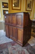 * Mahogany Reception Desk/Roll Top Bureau with Double Under Pedestals. this lot is located in the