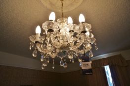* Ornate Glass/Crystal Chandelier. This lot is located in Bedroom Lee