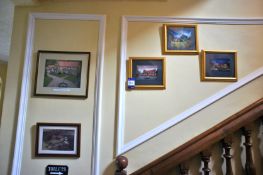 * 5 Various Framed and Glazed Photos of Manor House. This lot is located in the Stairwell