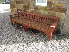 * Large Wood OutDoor Bench approx 2500 Long. This lot is located Outside