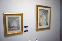 * 2 x Framed and Glazed Prints depicting Bathroom Scenes. This lot is located in the Bedroom
