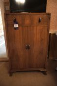 * Walnut effect Double Door Cabinet with Single Drawer. This lot is located in Bedroom Lee
