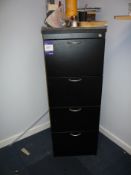 * 4 Drawer Melamine Filing Cabinet. This lot is located in the Upstairs Office