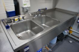 * Double Stainless Steel Sink with Undershelf 1750 x 750. This lot is located in the Main Kitchen