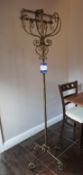 * Ornamental Hat/Coat Stand and Industrial Style Coat Hanger to wall. This lot is located in the