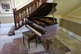 * REIS Baby Grand Piano and Stool. This lot is located in the Reception Area.